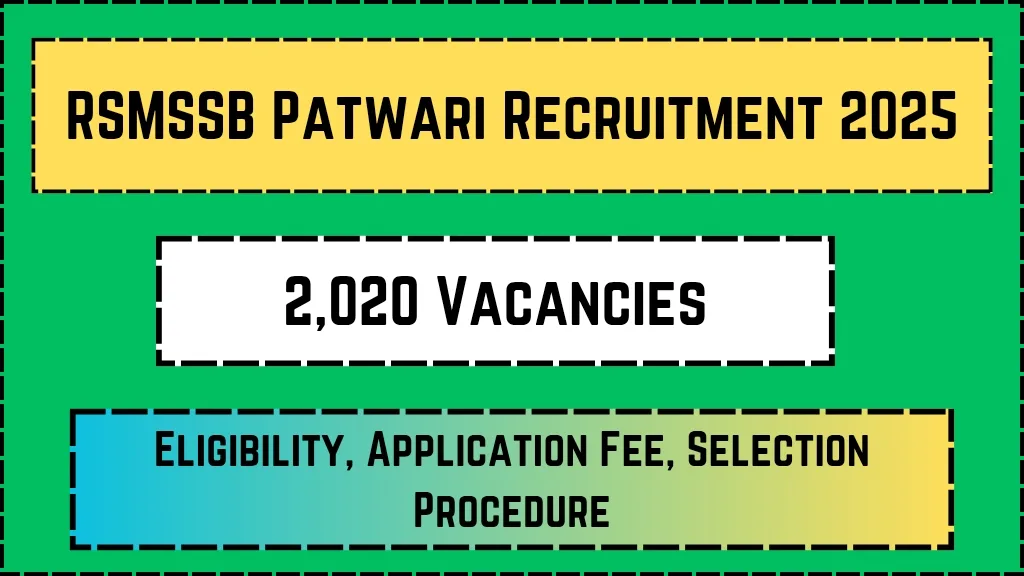 RSMSSB Patwari Recruitment 2025