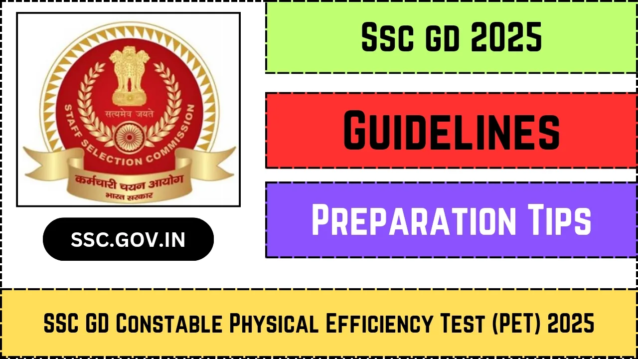 SSC GD Constable Physical Efficiency Test (PET) 2025