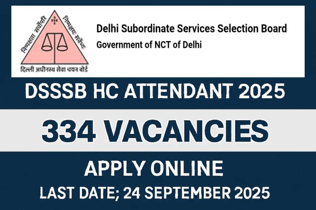 DSSSB HC Attendant Recruitment 2025